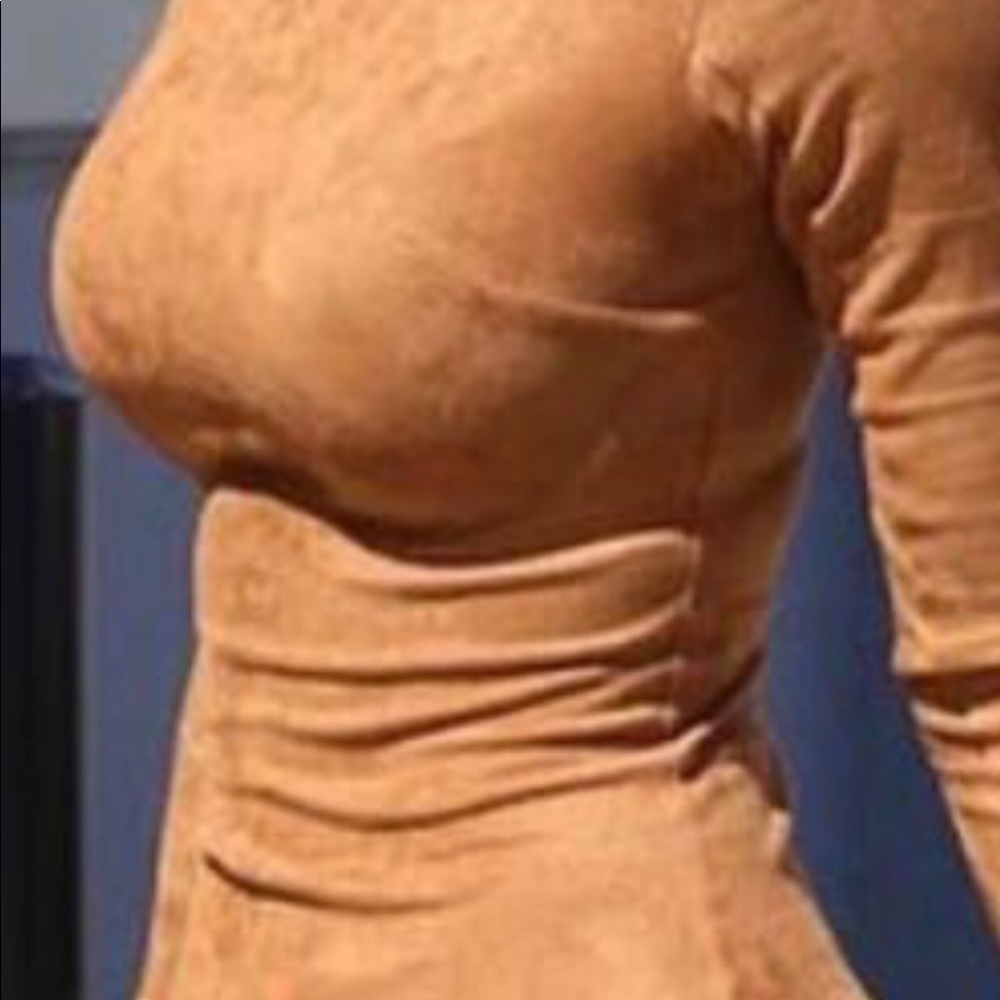 Bodycon camel maxi dress